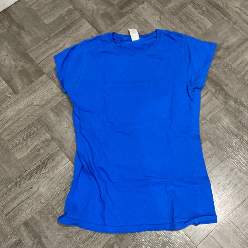 Royal blue cap sleeve shirt